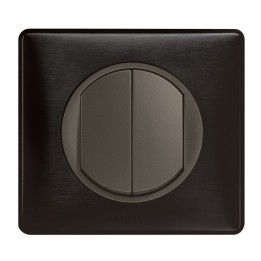 Legrand - Double Bouton Poussoir - Ensemble Carbone complet - Réf : C015