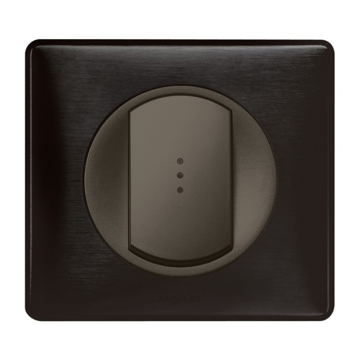 Legrand - Va et Vient simple lumineux 10A - Ensemble Carbone complet - Réf : C018