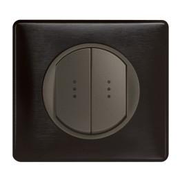 Legrand - Double Va et Vient Lumineux 10A - Ensemble Carbone complet - Réf : C020
