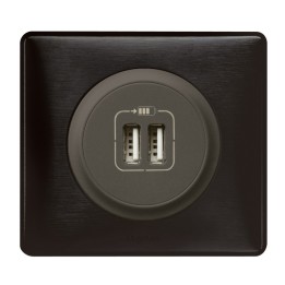 Legrand Céliane - Prise double chargeur USB - Ensemble Carbone complet à Griffes - Réf : C010G