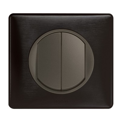 Legrand Céliane - Va et Vient + Bouton Poussoir 6A - Ensemble Carbone complet à Griffes - Réf : C013G