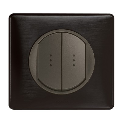 Legrand - Double Va et Vient Lumineux 10A - Ensemble Carbone complet à Griffes - Réf : C020G