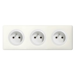 Legrand Céliane - Prise 3x2P+T Standard précablé - Ensemble Blanc complet - Réf : FF008