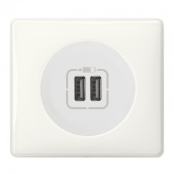Legrand Céliane - Prise double chargeur USB - Ensemble Blanc complet - Réf : FF010