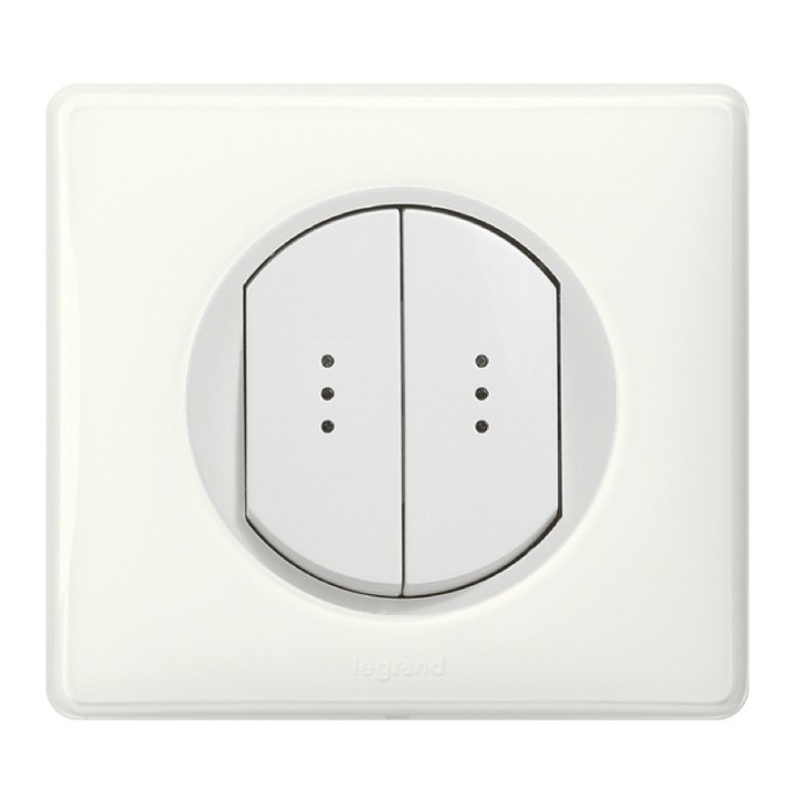 Legrand - Inter Double Lum 10A Blanc Voy - Réf : 099504