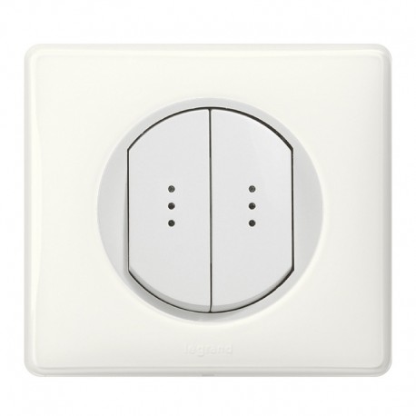 Legrand Double interrupteur ou va-et-vient lumineux Legrand Céliane Soft Blanc 099504 
