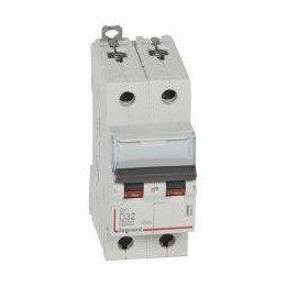 Legrand - Disjoncteur DX³6000 10kA - vis/vis - 2P-230/400V~ -32A -courbe D-peigne HX³ trad 2P-2M - Réf : 408018