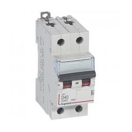 Legrand - Disjoncteur DX³6000 10kA - vis/vis - 2P-230/400V~ -40A -courbe D-peigne HX³ trad 2P-2M - Réf : 408019