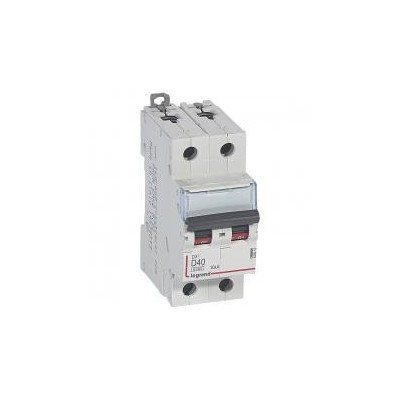 Legrand - Disjoncteur DX³6000 10kA - vis/vis - 2P-230/400V~ -40A -courbe D-peigne HX³ trad 2P-2M - Réf : 408019