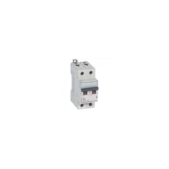 Legrand - Disjoncteur DX³6000 10kA - vis/vis - 2P-230/400V~ -40A -courbe D-peigne HX³ trad 2P-2M - Réf : 408019