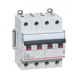 Legrand - Disjoncteur DX³ 6000 -vis/vis- 4P- 400V~-63A-courbeC-peigne HX³ trad 4P - 4M - Réf : 407904