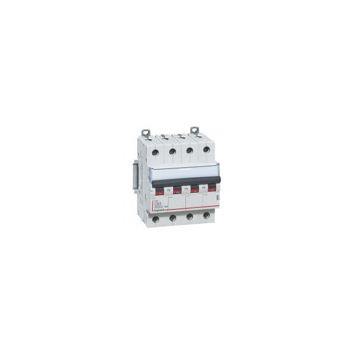 Legrand - Disjoncteur DX³ 6000 -vis/vis- 4P- 400V~-63A-courbeC-peigne HX³ trad 4P - 4M - Réf : 407904