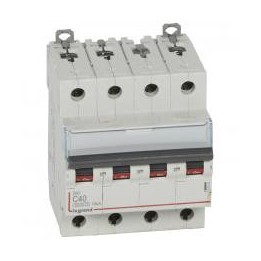 Legrand - Disjoncteur DX³6000 10kA arrivée haute et départ bas à vis 4P 400V~ - 50A - courbe C - peigne HX³ trad - Réf : 407903