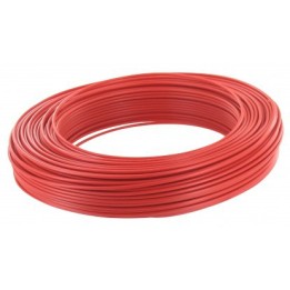 Fil H07  V-U (Rigide) 1,5 mm² - Couronne 100 m - Rouge - Réf : 000205