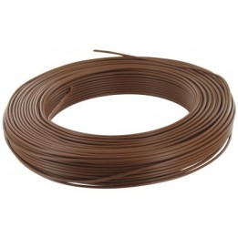 Fil H07  V-U (Rigide) 1,5 mm² - Couronne 100 m - Marron - Réf : 000805