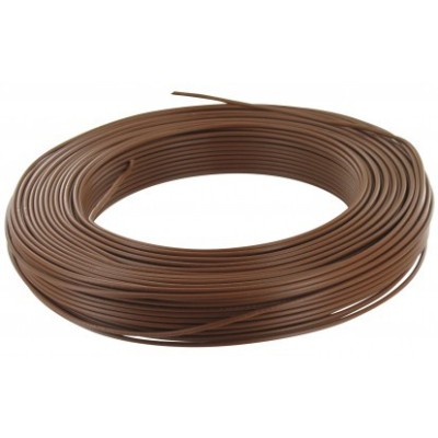 Fil H07  V-U (Rigide) 1,5 mm² - Couronne 100 m - Marron - Réf : 000805