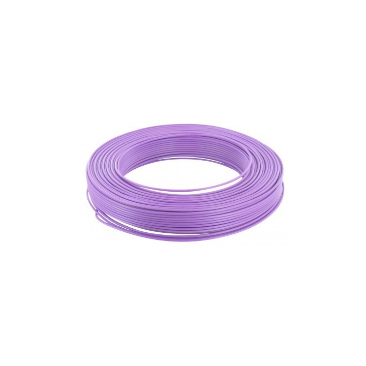 Fil H07  V-U (Rigide) 1,5 mm² - Couronne 100 m - Violet - Réf : 000905