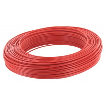 Fil H07  V-U (Rigide) 2,5 mm² - Couronne 100 m - Rouge - Réf : 001105