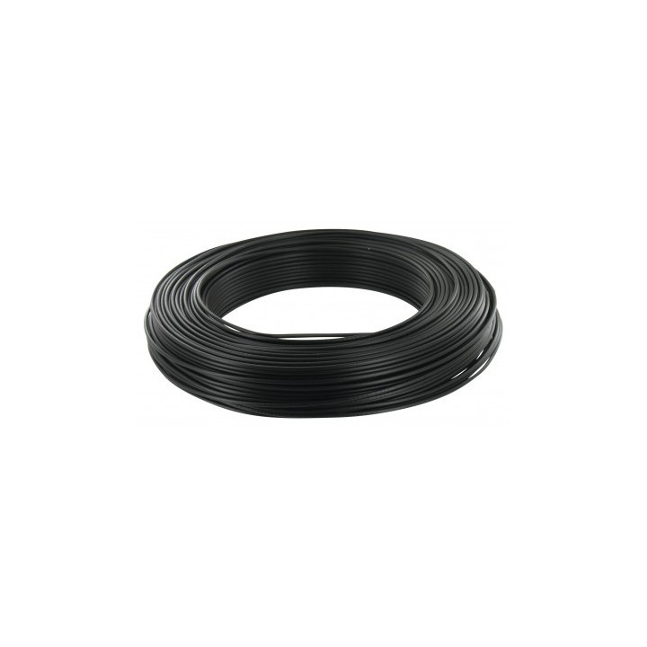 Fil H07  V-U (Rigide) 2,5 mm² - Couronne 100 m - Noir - Réf : 001405