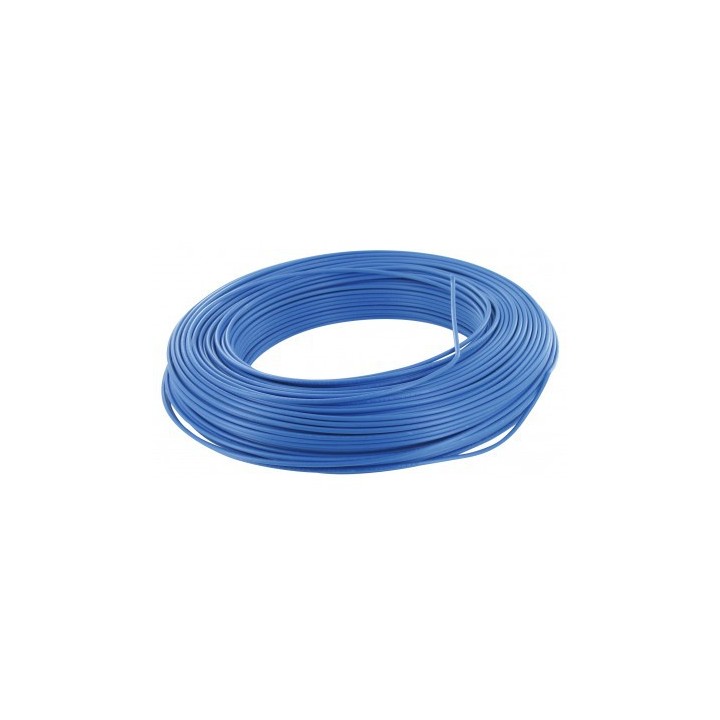 Fil H07 V-R (Rigide) 6 mm² - Couronne 100 m - Bleu - Réf : 002905