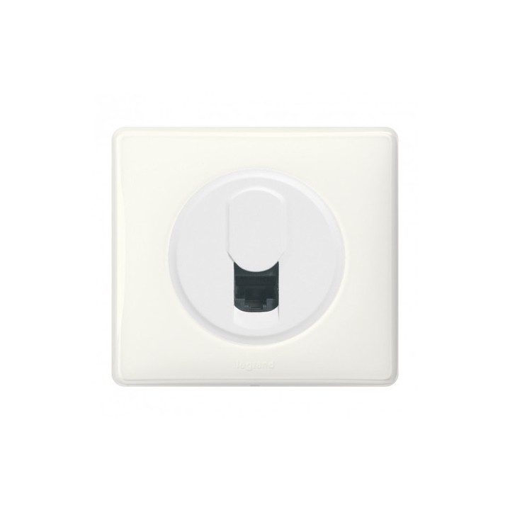Legrand Céliane - Prise RJ45 Simple TV/Tel/Internet - Catégorie 6 - STP - Ensemble Blanc Complet - Réf: FF038