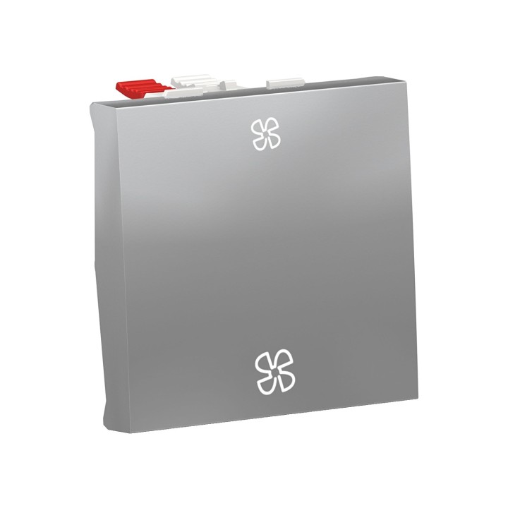 Schneider - Unica - Commande VMC 2 vitesses - 10A - 2 modules - Alu - mécanisme seul - Réf : NU320330VMC