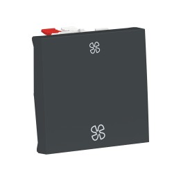 Schneider - Unica - Commande VMC 2 vitesses - 10A - 2 modules - Anthracite - mécanisme seul - Réf : NU320354VMC