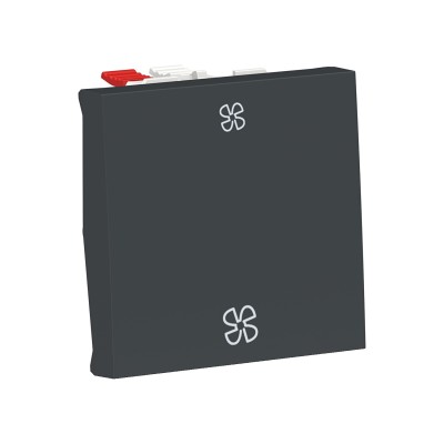 Schneider - Unica - Commande VMC 2 vitesses - 10A - 2 modules - Anthracite - mécanisme seul - Réf : NU320354VMC