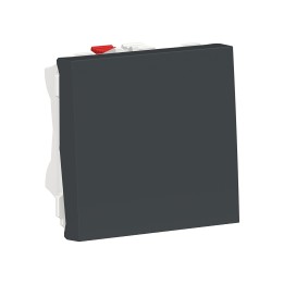 Schneider - Unica - Bouton-poussoir NO - 10A - connex rapid - 2 mod - Anthracite - méca seul - Réf : NU320654