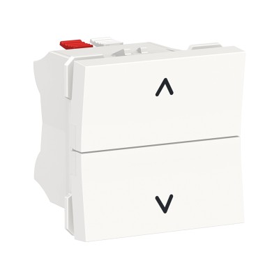 Schneider - Unica - Commande de volet-roulant - double poussoir - 2 mod - Blanc - méca seul - Réf : NU320718