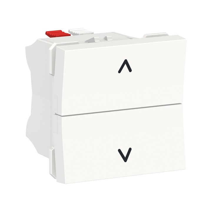 Schneider - Unica - Commande de volet-roulant - double poussoir - 2 mod - Blanc - méca seul - Réf : NU320718