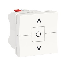 Schneider - Unica - Interrupteur volet-roulant - 3 touches - 6A - 2 mod - Blanc - méca seul - Réf : NU320818
