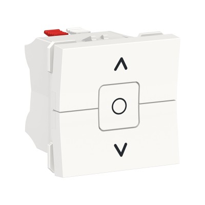 Schneider - Unica - Interrupteur volet-roulant - 3 touches - 6A - 2 mod - Blanc - méca seul - Réf : NU320818