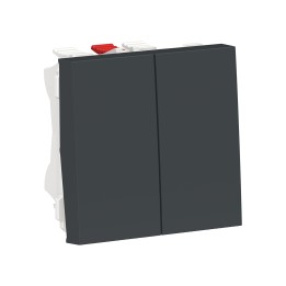 Schneider - Unica - Double Va-et-vient - 10A - connexion rapide - 2 mod - Anthra - méca seul - Réf : NU321354