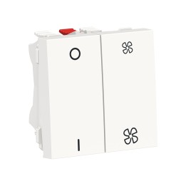 Schneider - Unica - Commande VMC - ON/OFF + 2 vitesses - 10A - 2 mod - Blanc - méca seul - Réf : NU321418