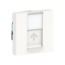 Schneider - Unica - Prise RJ45 simple - cat 5 UTP - 2 mod - Blanc - méca seul - Réf : NU341118