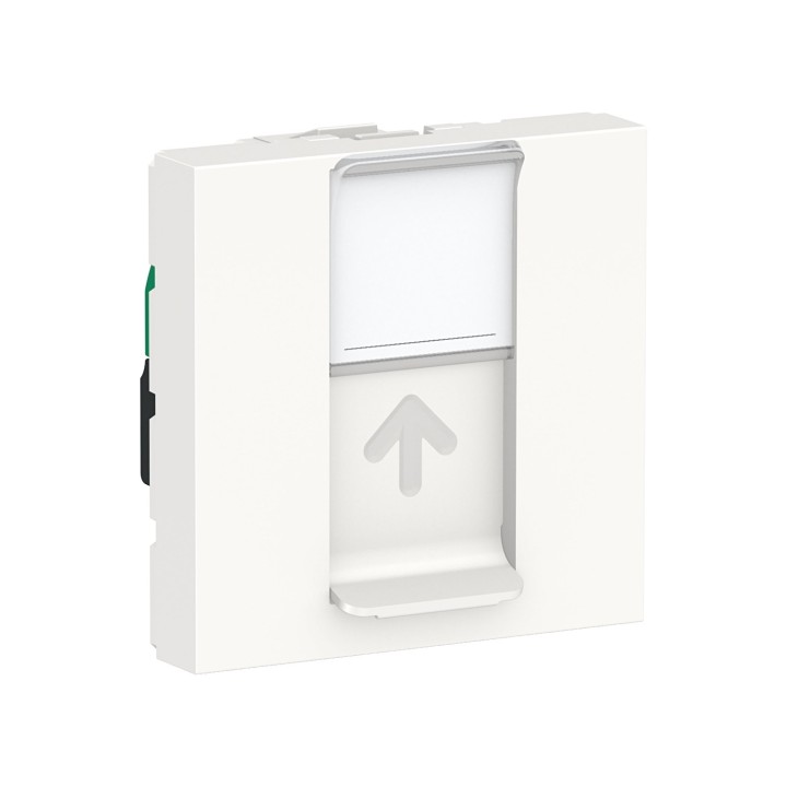 Schneider - Unica - Prise RJ45 simple - cat 5 UTP - 2 mod - Blanc - méca seul - Réf : NU341118