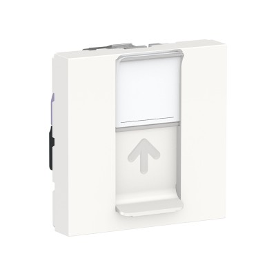 Schneider - Unica - Prise RJ45 simple - cat 6 STP - 2 mod - Blanc - méca seul - Réf : NU341718