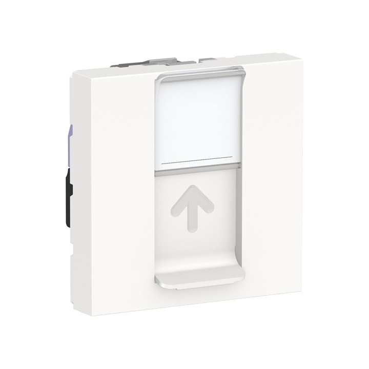 Schneider - Unica - Prise RJ45 simple - cat 6 STP - 2 mod - Blanc - méca seul - Réf : NU341718