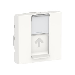 Schneider - Unica - Prise RJ45 simple - cat 6 FTP - 2 mod - Blanc - méca seul - Réf : NU341918
