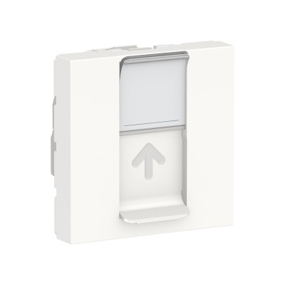 Schneider - Unica - Prise RJ45 simple - cat 6 FTP - 2 mod - Blanc - méca seul - Réf : NU341918