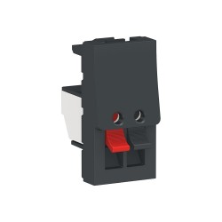 Schneider - Unica - Prise haut-parleur 1 sortie rouge + noir - 1 mod - Anthracit - méca seul - Réf : NU348754
