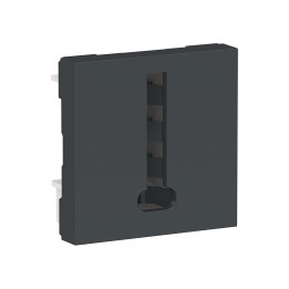 Schneider - Unica - Conjoncteur téléphone en T - 8 contacts - Anthracite - mécanisme seul - Réf : NU349654