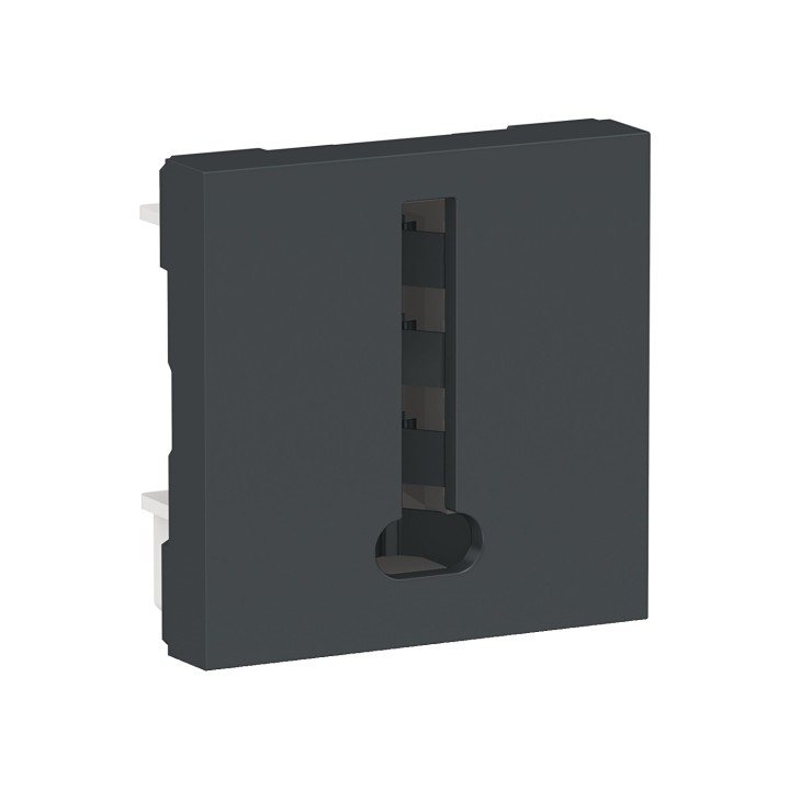Schneider - Unica - Conjoncteur téléphone en T - 8 contacts - Anthracite - mécanisme seul - Réf : NU349654