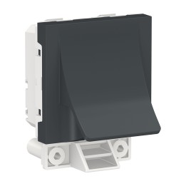 Schneider - Unica - Sortie de câble - pour câble Ø 6 à 12mm - 2 mod - Anthracite - méca seul - Réf : NU386254