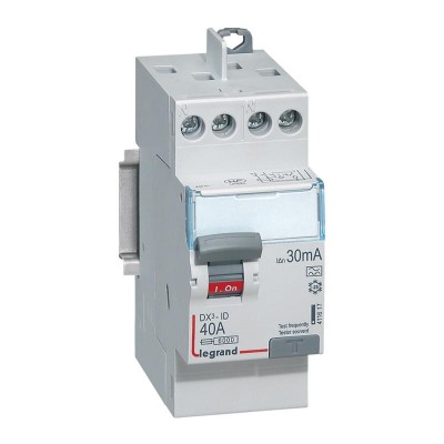 Legrand - Interrupteur différentiel bipolaire - type A 30mA arrivée haut/départ haut 40 A - Réf : 092836