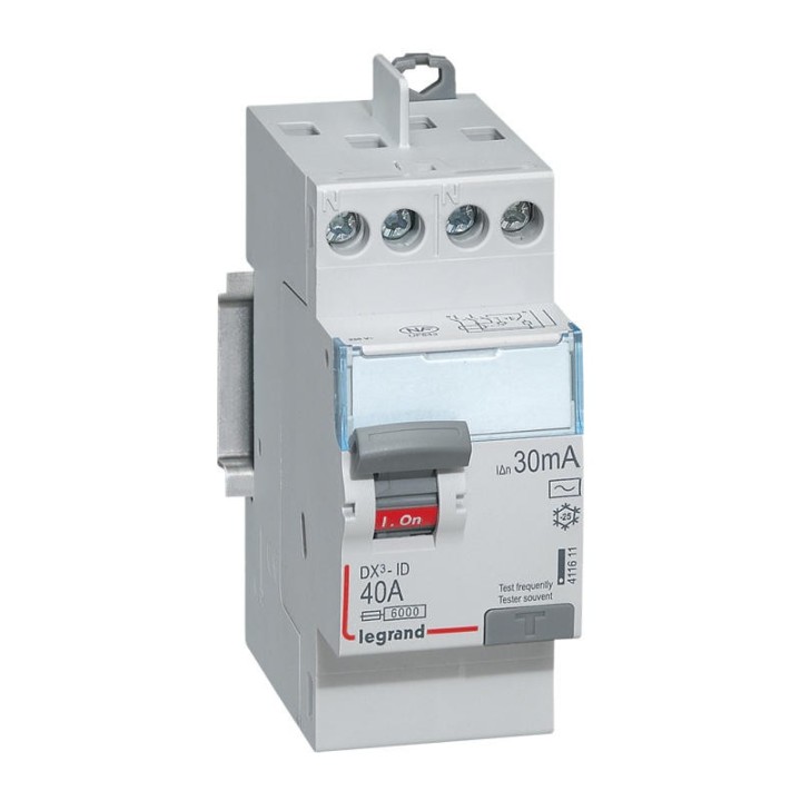 Legrand - Interrupteur différentiel bipolaire - typeF 30mA arrivée haut/départ haut 40A  - Réf : 092828