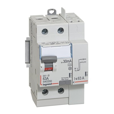 Legrand - Interrupteur différentiel bipolaire - type A 30 mA arrivée haut/départ haut 63 A - Réf : 092899
