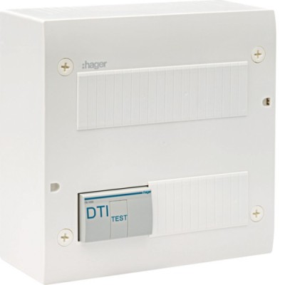 Hager - Coffret de com éco - Grade 2TV - 4 RJ45 - Réf : TN305