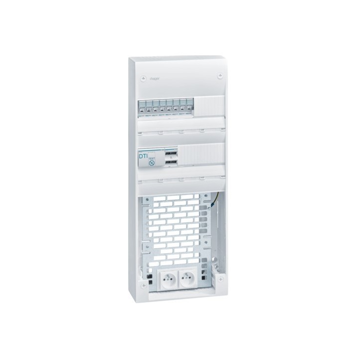 Hager - Coffret VDI 2R-26M+PL - Grade 3TV - 8 RJ45 - Réf : TN425